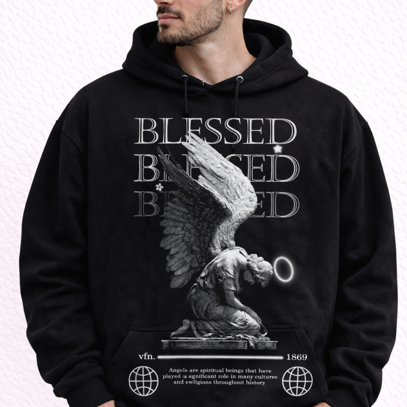 Blessed Angel Hoodie – Gothic Faith Streetwear