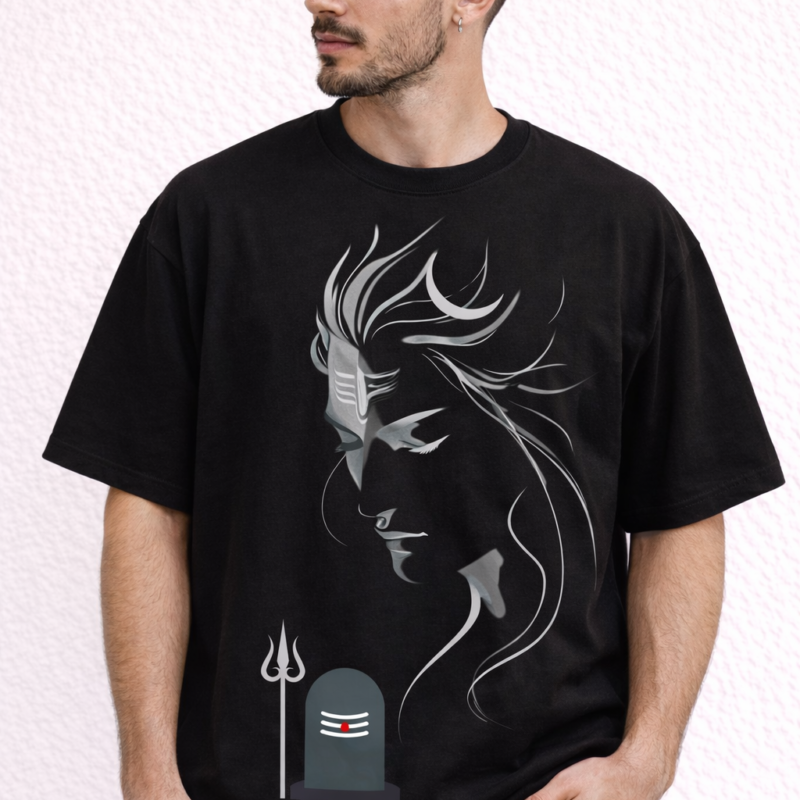Lord Shiva Minimal Art T-Shirt – Spiritual Hindu Design