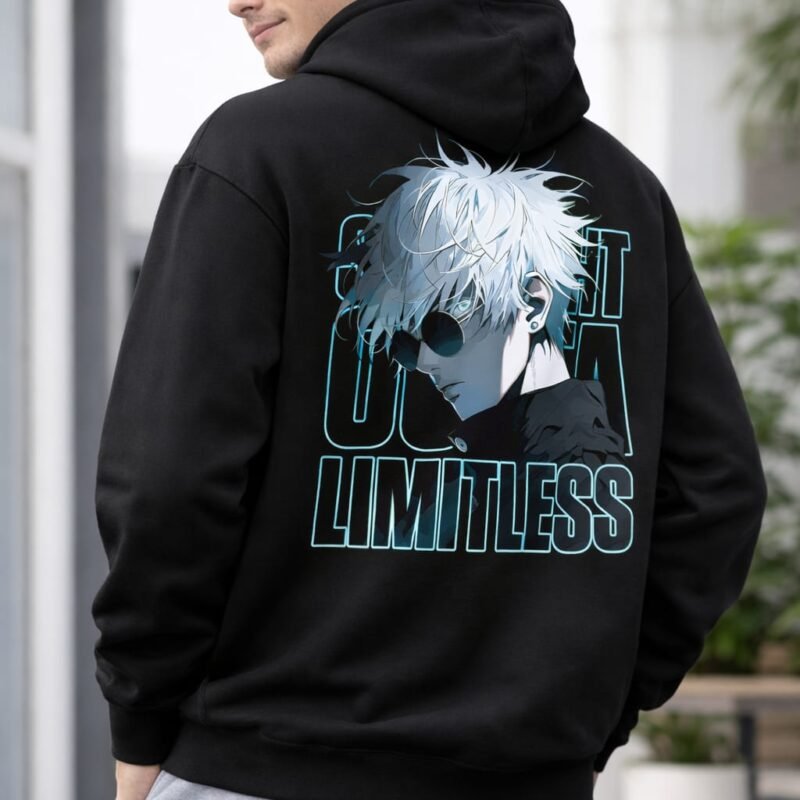 Anime Limitless Hoodie – Black Oversized Edition