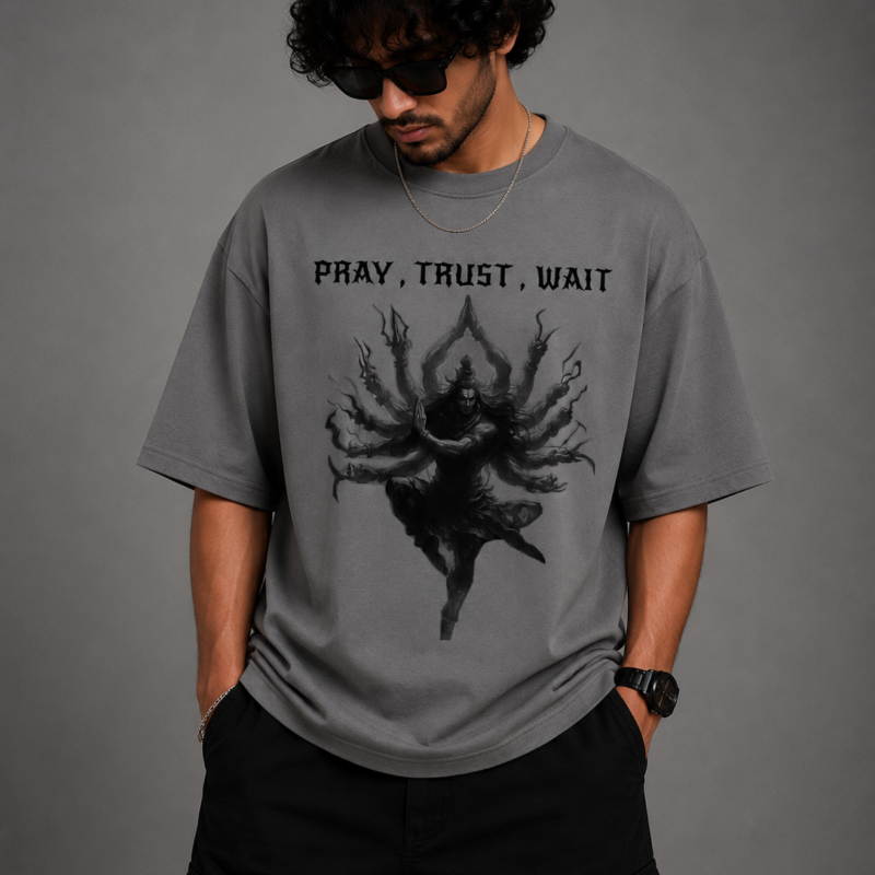 Pray • Trust • Wait – Shiva Oversized T-Shirt