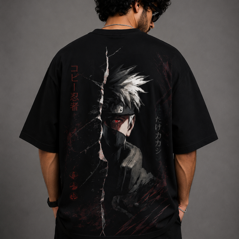 Kakashi Minimal Shadow Oversized T-Shirt