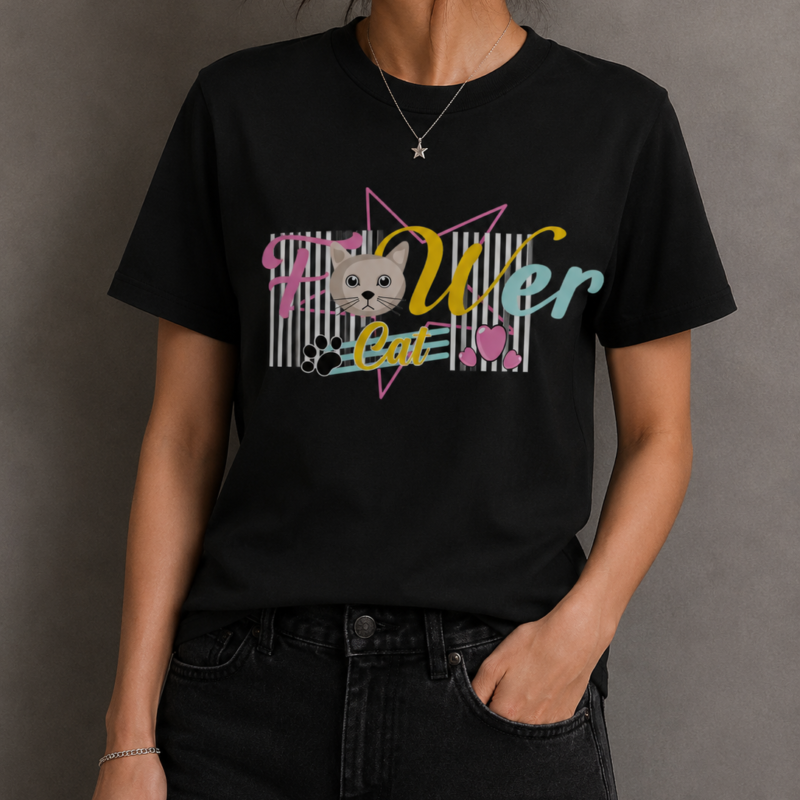 Cat Lover Graphic Black Women's T-Shirt