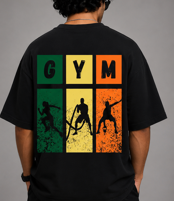 GYM Workout Oversized T-Shirt (Black)