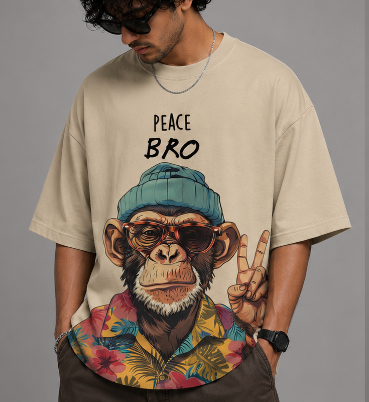 Peace Bro Monkey Oversized T-Shirt