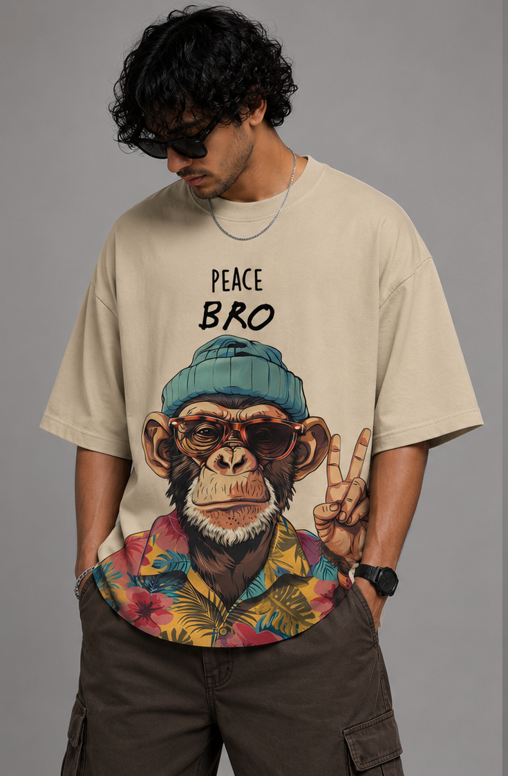 Peace Bro Monkey Oversized T-Shirt